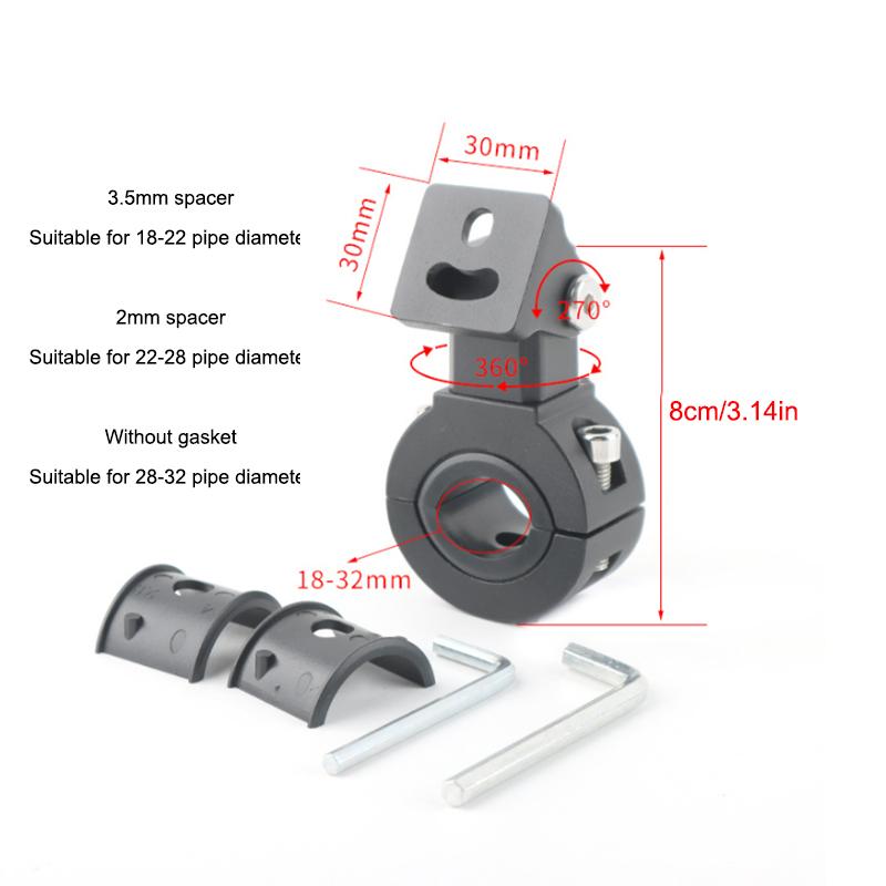 Universal Adjustable Motorcycle Headlight LED Spotlight Bracket Aluminum Mount Holder for Offroad Adventure Riding