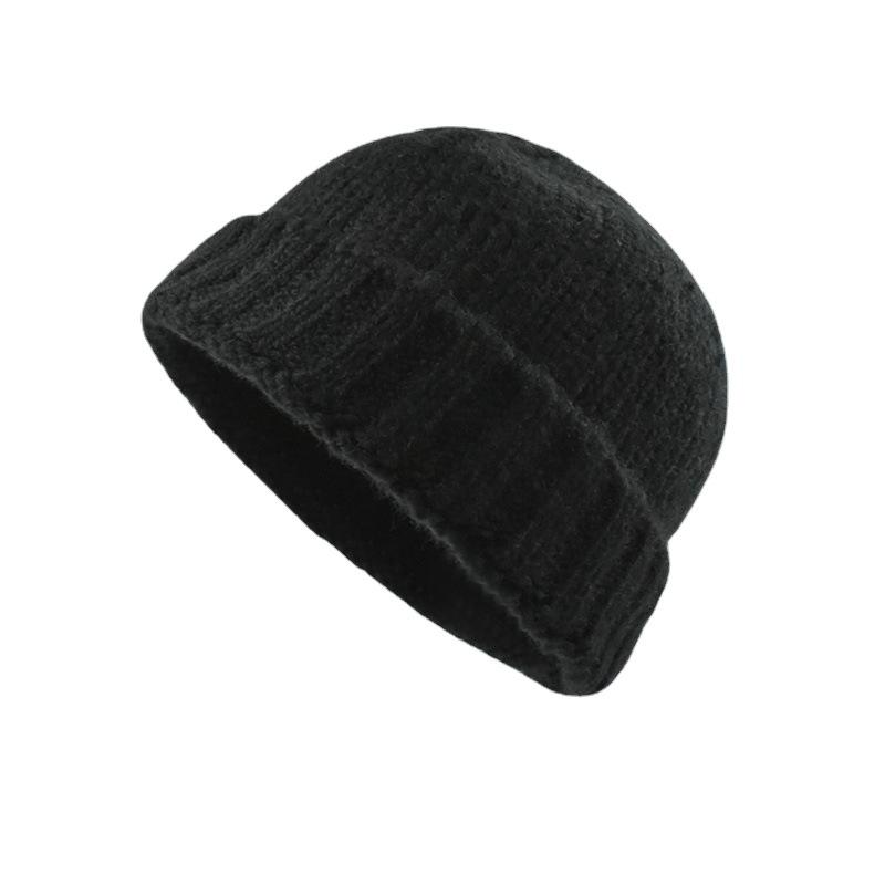 1pc Winter Warmth Beanies for Men Women Brimless Docker Hat Winter Watch Cap Sailor Outdoor Windproof  Rolled Cuff Harbour Hats