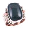 Natural Bloodstone Gemstone 925 Sterling Silver Jewelry Two Tone Ring S.5.5 A2P15