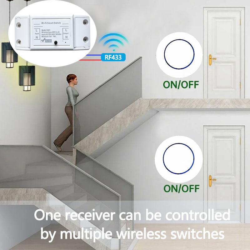 Tuya WiFi Smart Switch 433MHz Universal Breaker Timer Voice Control Smart Life APP Wireless Remote Control Support Alexa Google