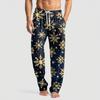 Men's Knitted Fashion Print Pocket Casual Pants Pajama Pants