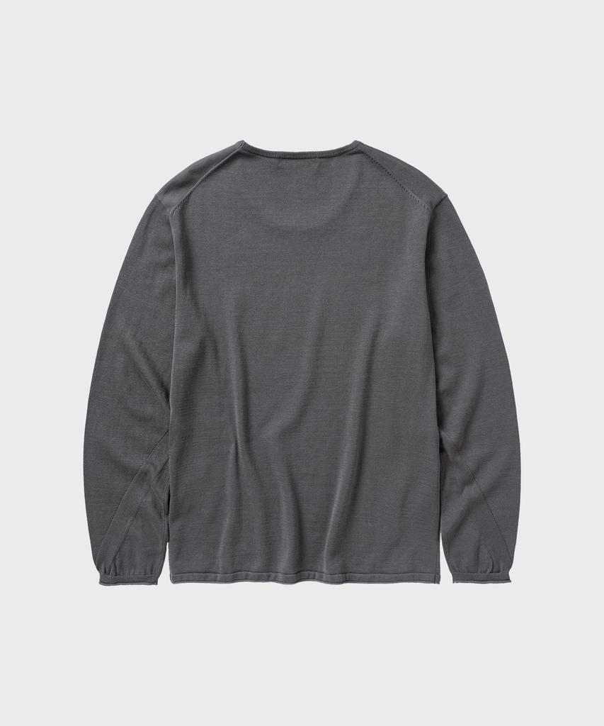 NONBLANK Fine Gauge U-Neck Ls Knit_Charcoal