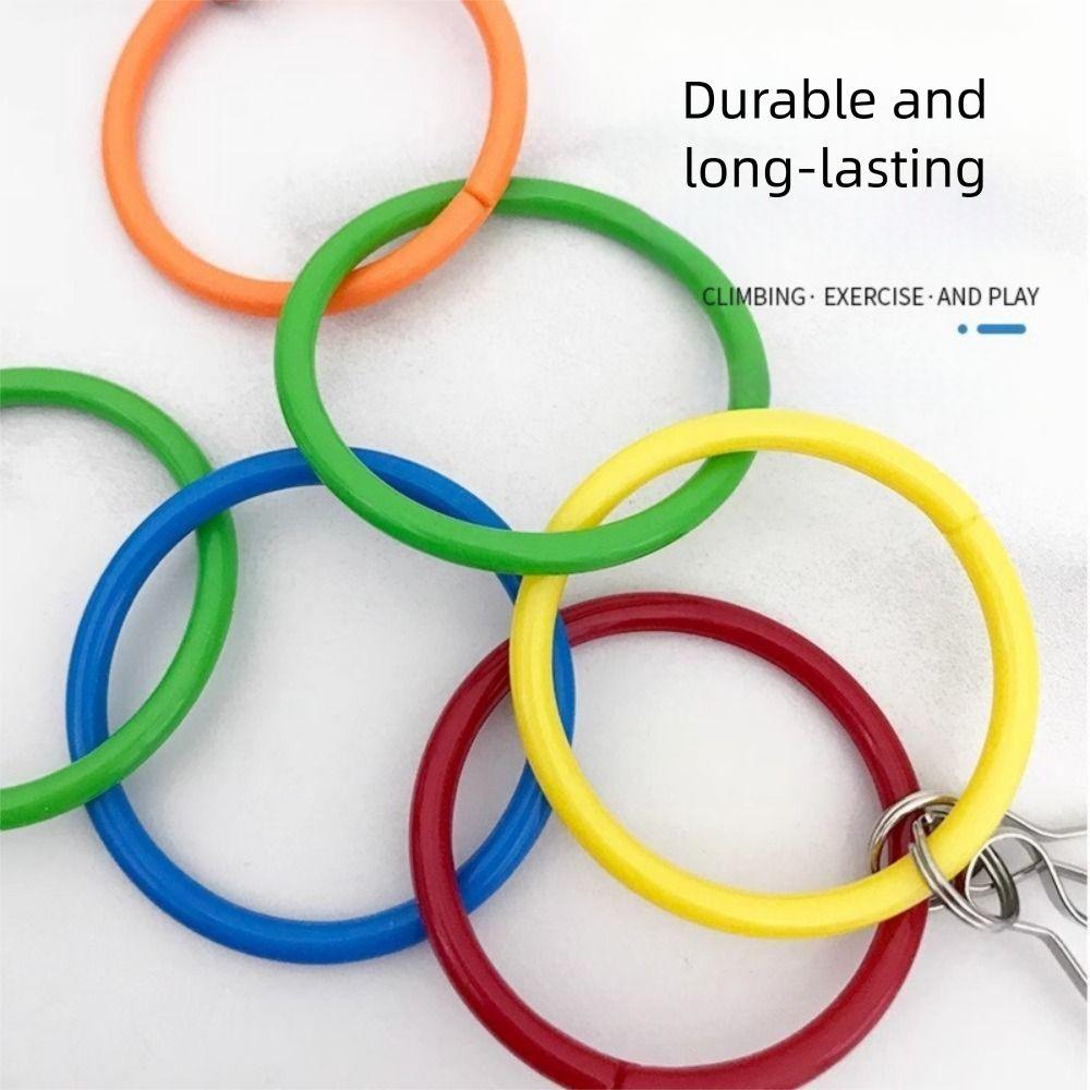 Colorful Bird Hanging Ring Toy With Bell Bird Exercise Play Toy Birdcage Accessories