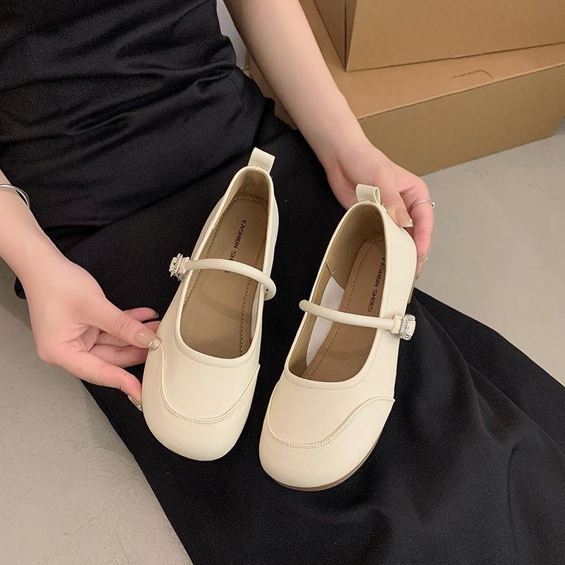Autumn new fashion light mouth outer wear flat-soled single shoes soft-soled fairy with skirt casual Mary Jane shoes girl