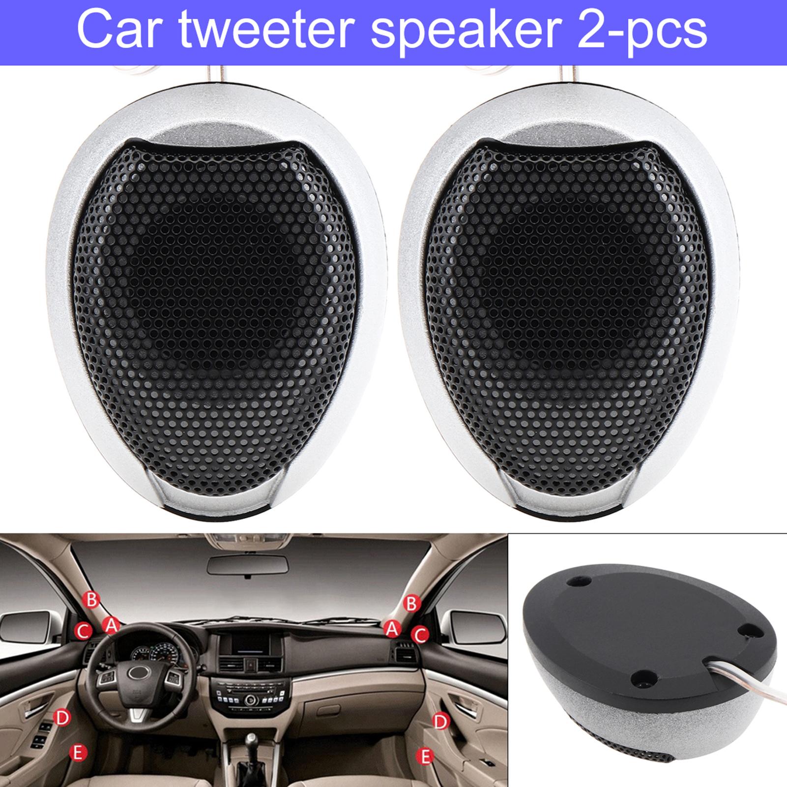

2pcs High Efficiency Dome Tweeter Speakers 1000W Car System 98dB SPL with Built in Crossover for Installation