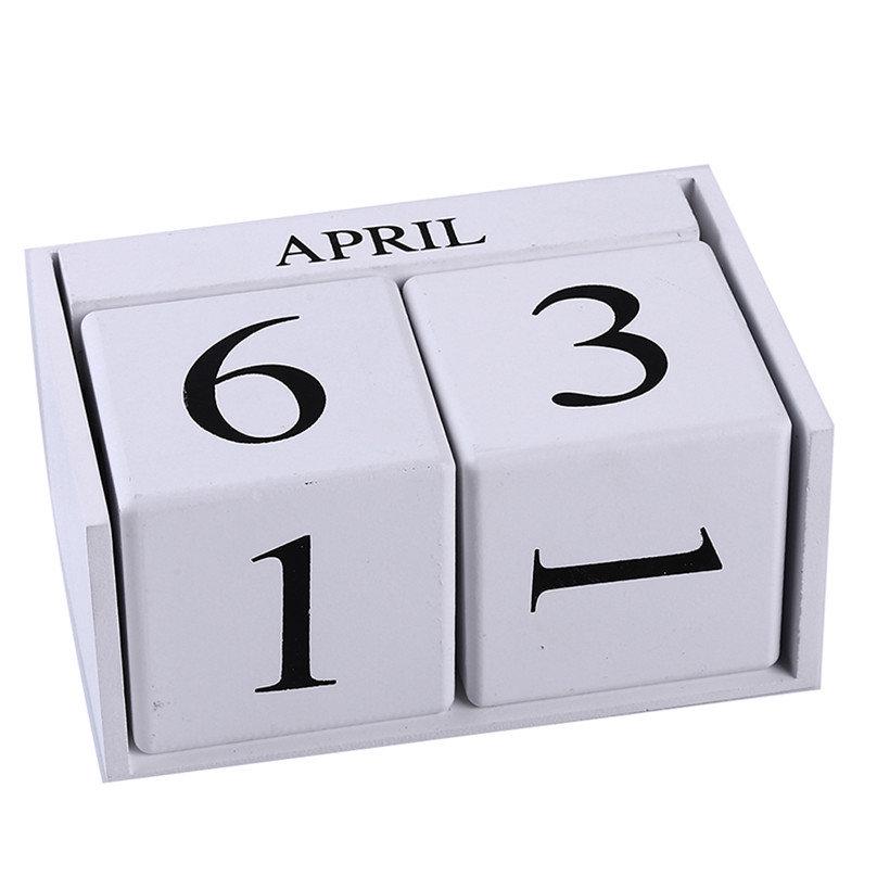 Calendario decorativo nordico bianco nero in legno semplice fai-da-te blocchi di legno decorazione per la casa