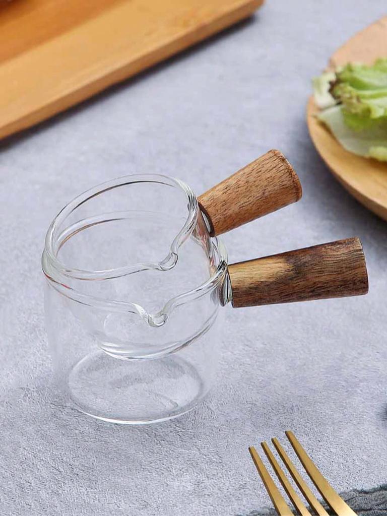 75ml tepelně odolná skleněná odměrka na espresso Skleněná konvička na mléko s dvojitým/jednohrdlovým nádechem a rukojetí Skleněné odměrky s váhou