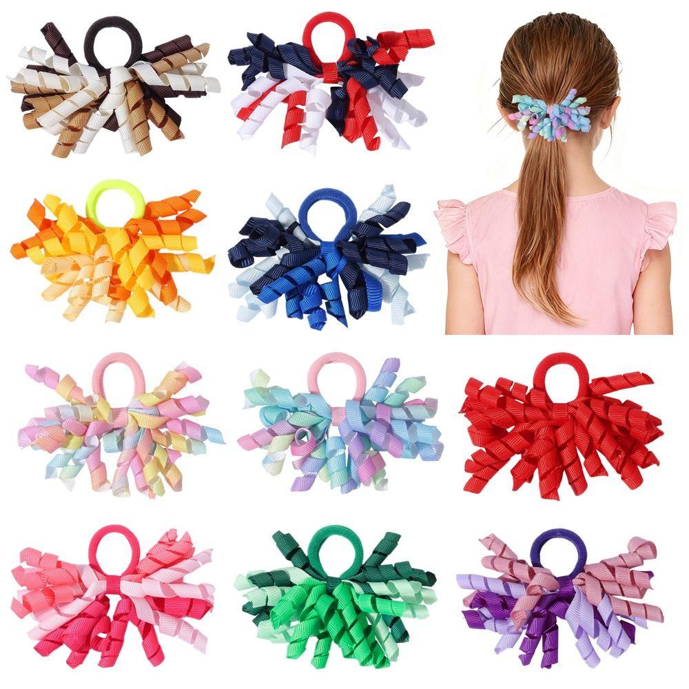 Elastic Tassels Hair Rings Rainbow Kids Hair Rope Sweet Girls Hair Rings  Holiday Dressing