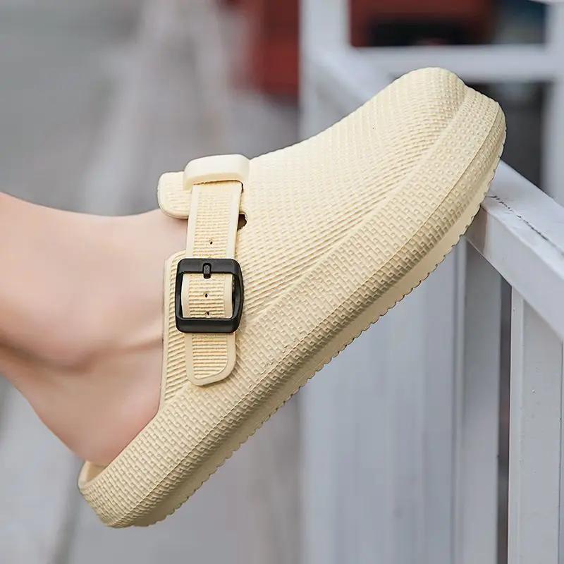 Fashion Men's Shoe Platform Mules Half Beach Slides Fun Eva Low Price Clappers 2025 Designer Luxury Trend Casual Original Male Slipper