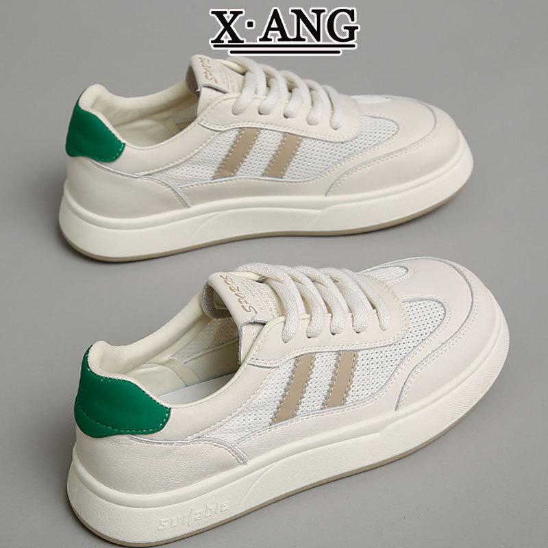 

Summer mesh breathable leather soft sole white shoes women s shoes new casual board shoes platform sports shoes 35