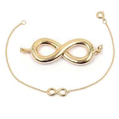 [M8851] - Armband Vergoldet 'Unendlichkeit' golden - 14x6 mm