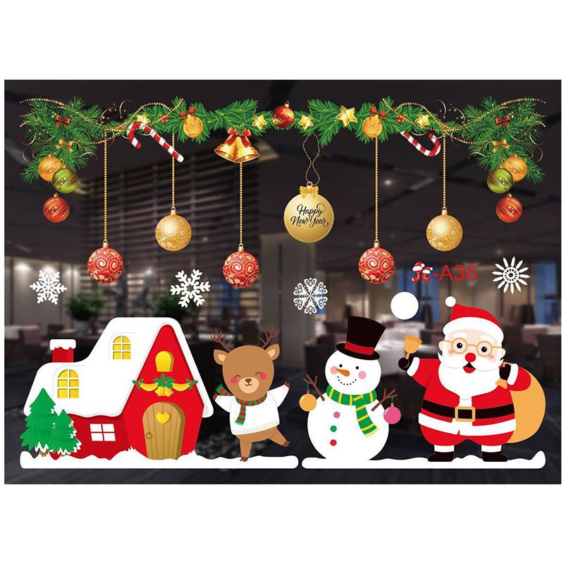 Electrostatic Christmas Window Decal Sticker No Trace Xmas Window Clings Glass Decor No Glue Residue Multi Patterns