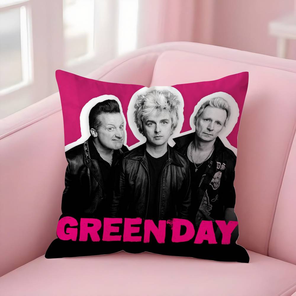 G-Green Day S-Saviors Pillow Case Sofa Short Plush Double-Sided Hd Printing Room Home Office Gift Cushion Cover
