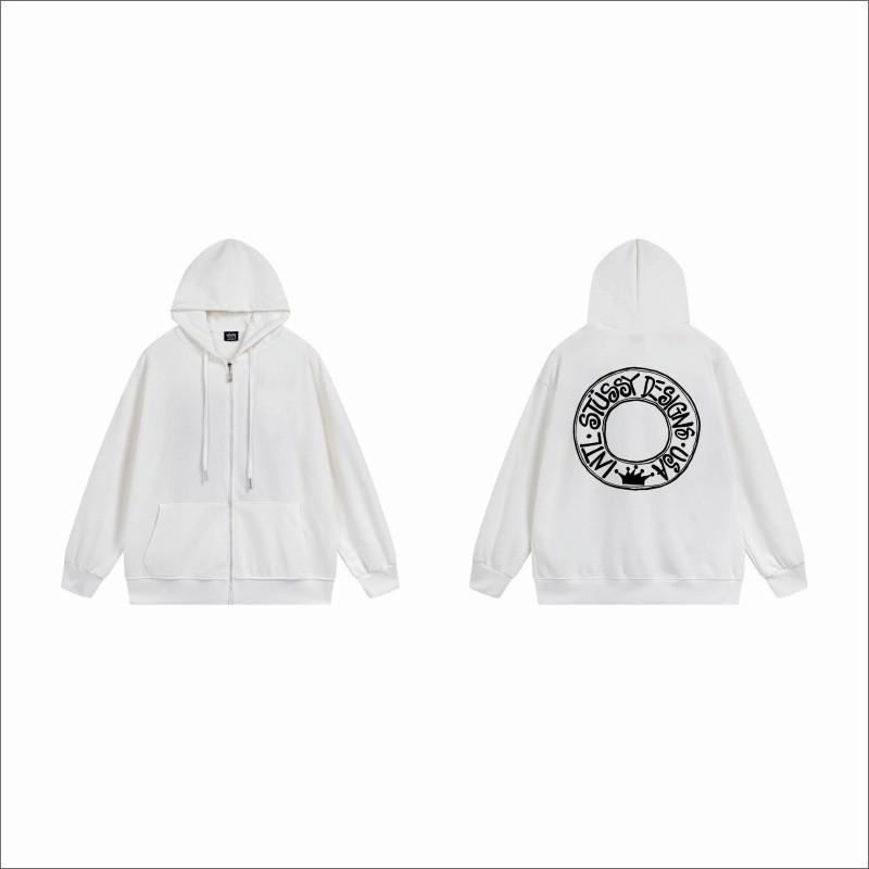 Unisex Mikina s kapucí na zip s fleecovou podšívkou a potiskem písmen Volný střih Bavlna Dlouhý rukáv Pánská Dámská