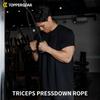 TOPPERGEAR Triceps Rope, Single Hand Grip, Ergonomic Grip, Easy to Grip, Cable Training Compatible (Double)