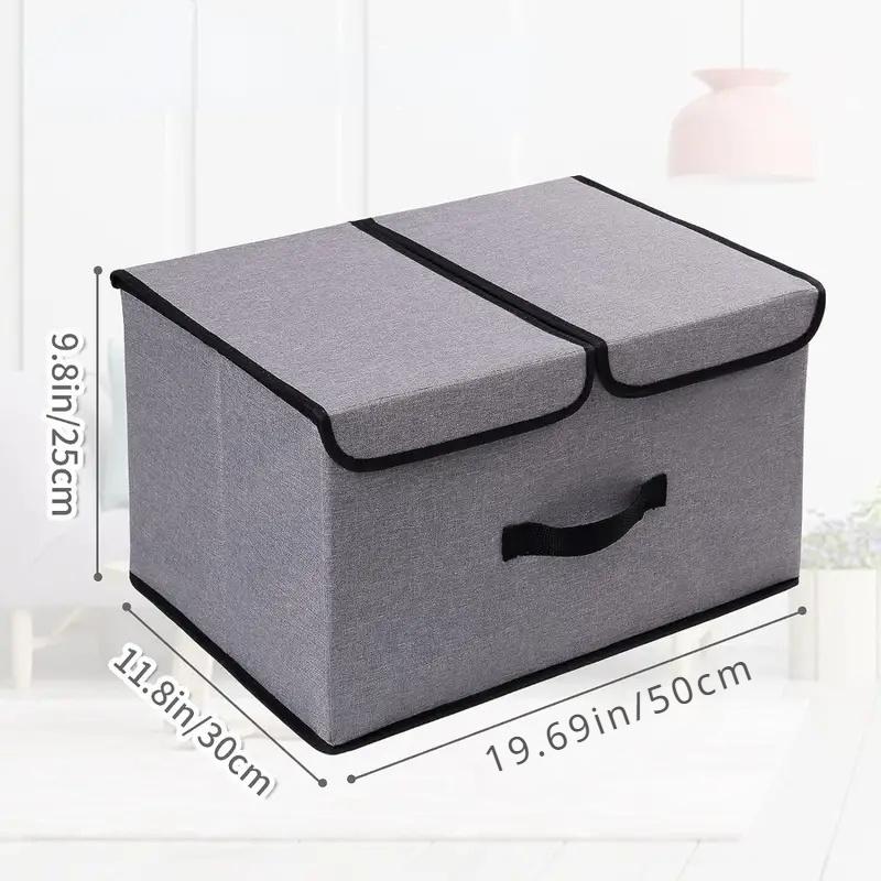 2 шт. складных ящиков для хранения, штабелируемые ящики для хранения, органайзеры для ящиков для хранения, ящики для хранения с ручками, органайзеры для шкафов и корзины для хранения Pack of 2 серый