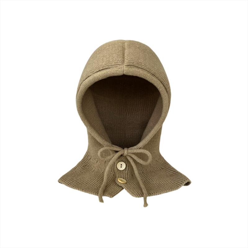 

Корейская регулируемая эластичная балаклава, теплая шапка-шарф-кольцо, шапка-бини для женщин и мужчин, ветрозащитный капюшон, воротник для шеи, вязаная шапка-бонет хаки