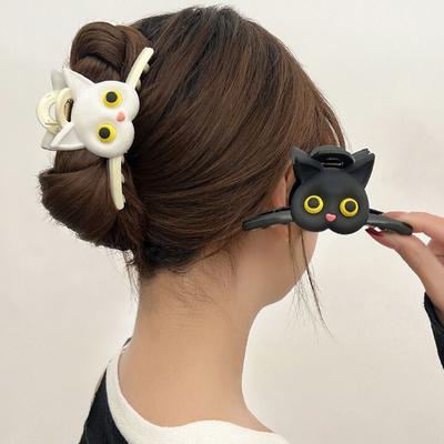 Cute Cat Hair Clip Cartoon Large Hairpin For Women Girl Sweet Style Cat Cross Claw Clip Fashion Hair Accessories