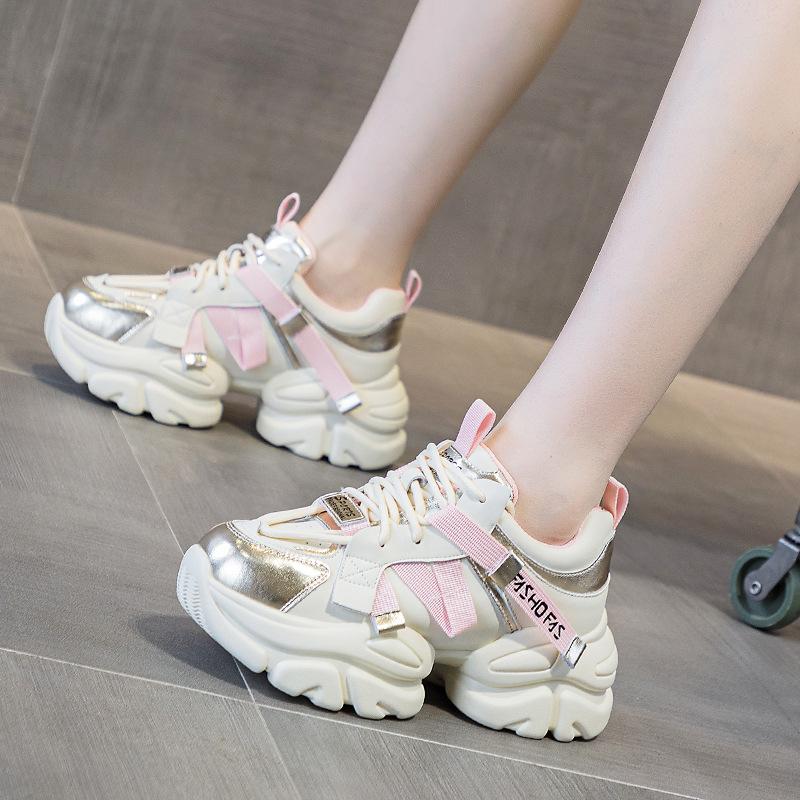 Papa Schuhe Damen Neue Frühling und Herbst Kleine Aufzug Wild Casual Damen Sport Schuhe Plattform