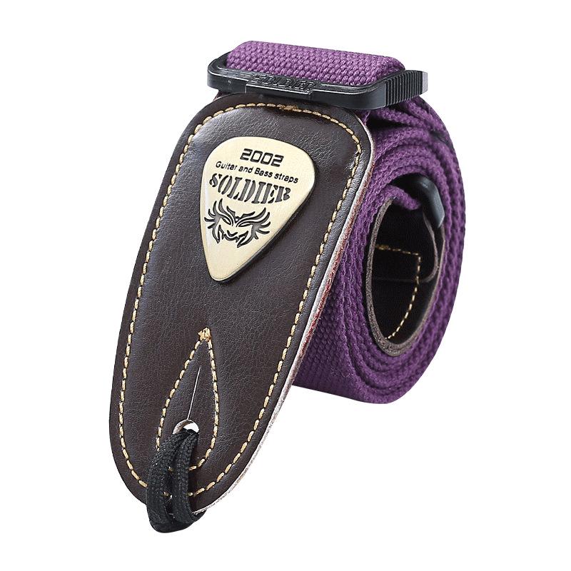 Perseus Soldier Guitar Strap: Genuine Leather, Wide Shoulder Design for Acoustic, Electric Guitar & Bass