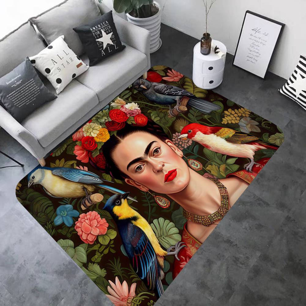 Tappetino Vintage Artista F-Frida K-Kahlo Stanza dei Bambini Decorazione Camera da Letto Balcone Tappetino Antiscivolo Tappetino Ingresso Tappeto