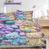 Teddy Bear Pattern Bedding Quilt Set Quilt Cover Pillowcase Home Decoration Birthday Gift (1 * duvet cover + 2 * pillowcase, without core)