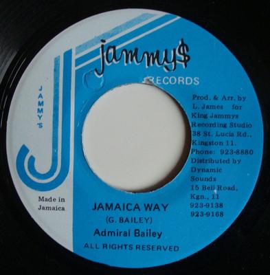 7inch Record ADMIRAL BAILEY - Jamaica Way NONE Jammy's Records Jamaica Reggae, Ska & Dub Used
