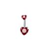 Heart Crystal Belly Button Rings Shiny Silver Stainless Steel Piercing Jewelry for Beach Holiday Accessories