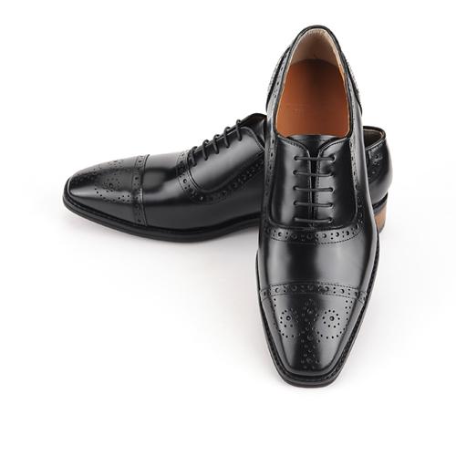 Roshoeman 7005-1 Straight Tip Brogue Glossy Black (Base Gloss Adjustable)