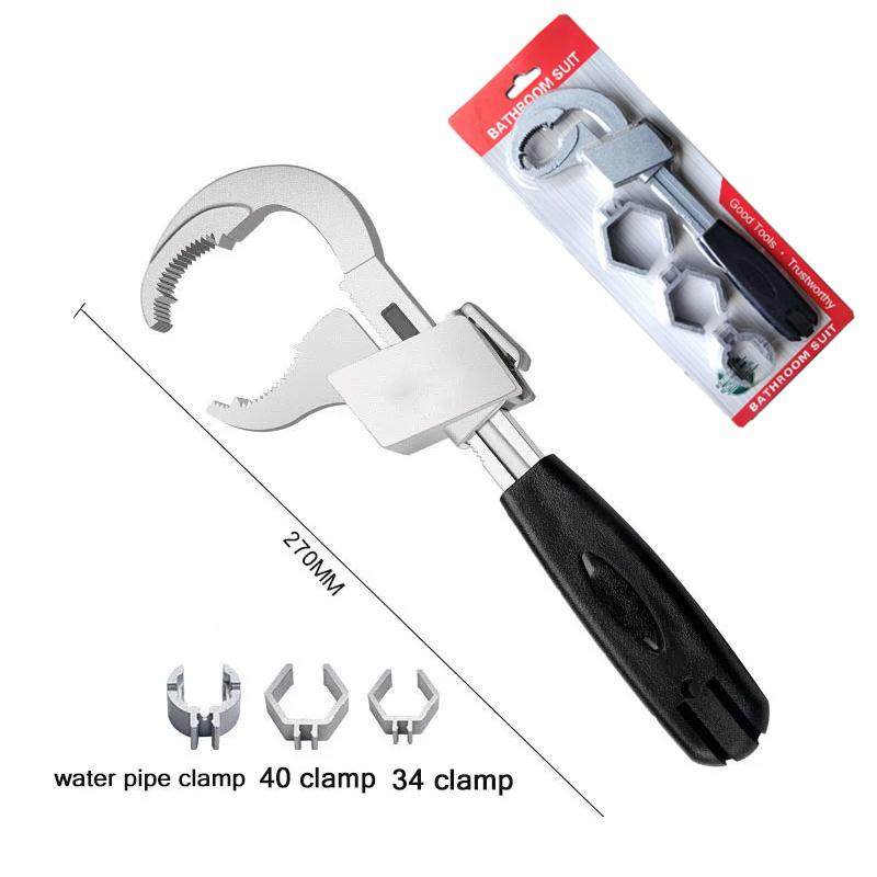 

1 шт. универсальный двухсторонний гаечный ключ, регулируемый многофункциональный ключ для ванной, гаечный ключ с открытым зевом из алюминиевого сплава, ручной инструмент для ремонта ванной комнаты set B