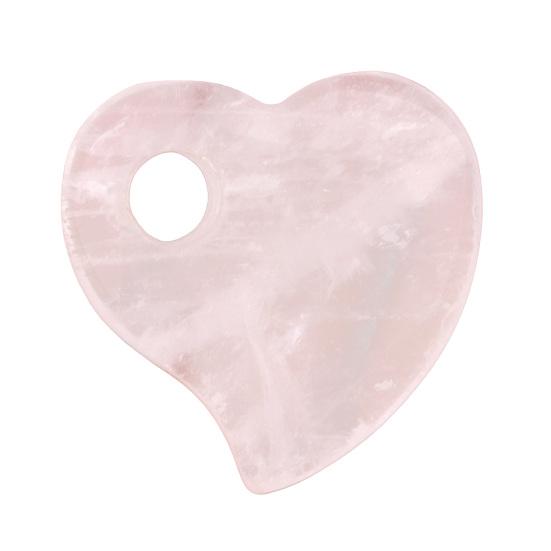 Natural Quartz Heart Palm Stone Cute Mini Polished Love Shaped Healing Stone with Hanging Hole for Reiki Meditation Gifts