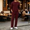 Men's Versatile 2 Piece Sweatsuit with Hooded Sweatshirt and Sweatpants for Casual Wear