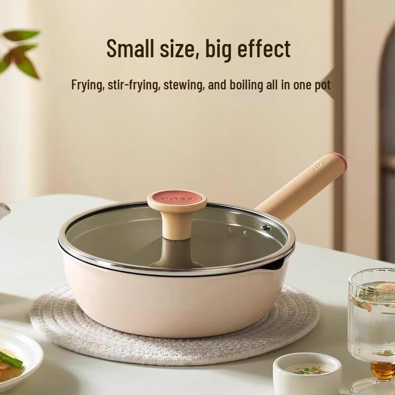 

Supor 22cm Ceramic Non-stick Deep Frying Pan with Red Dot Indicator