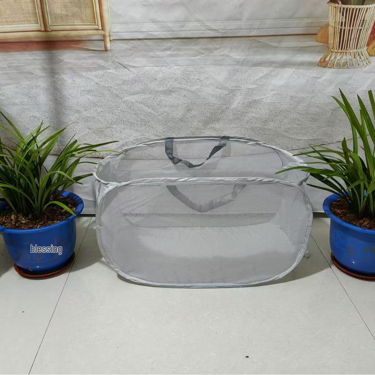 Складная сетчатая корзина для белья - Большая многофункциональная корзина для хранения грязной одежды для ванной комнаты