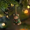 Cute Cat Christmas Ornament Acrylic Christmas Tree Ornament 2D Flat Cartoon Cat Hanging Pendant