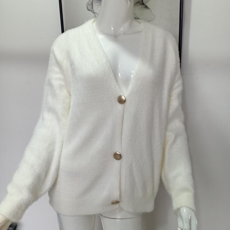 2025 European Autumn/Winter Women's Simple Button-Up Cardigan Sweater Coat