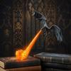 Dragon Gift for Readers Bookshelf Nook Light 3D Printed Fire-Breathing Fantasy Shelf Decor with Flame Flying Desk Figurine Base Figurine Halloween