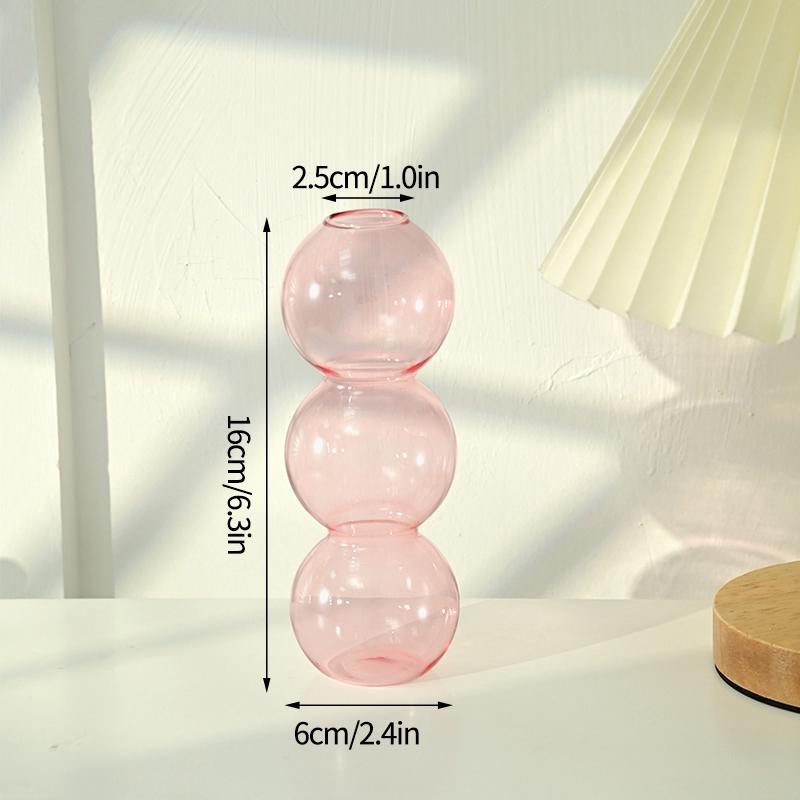 Nordic Glass Flower Bottle Bubble Vase Shaped Flower Bottle Home Decor Creative Transparent Hydroponic Vase Wedding Table Decor