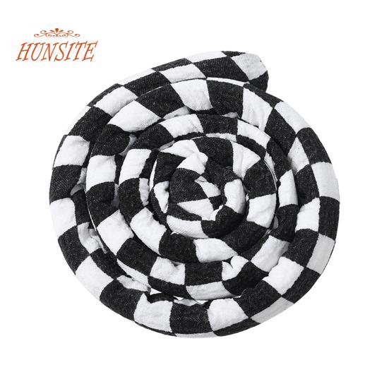 

Дреды в этническом стиле с ретро-принтом, резинка для волос ручной работы, гибкая железная проволока, встроенный гибкий держатель для хвоста, аксессуары для волос белый/чёрный