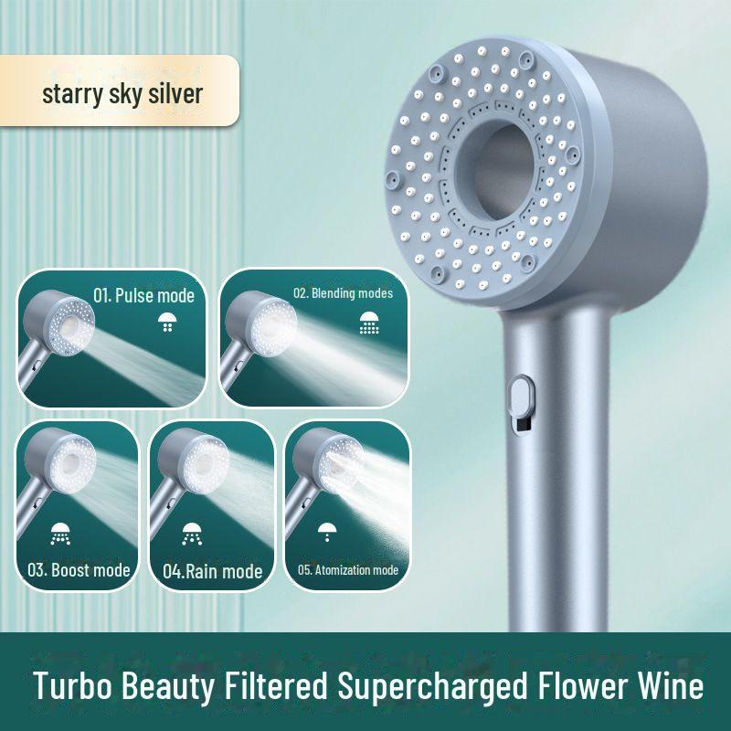 Hochdruck-Turbo-Duschkopf-Set mit großem Wasserausstoß