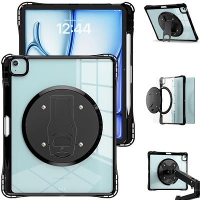 Clear Case for iPad Air 13 (2025)/(2024)/Pro 12.9 (2022)/(2021)/(2020)/(2018) PC+TPU+Acrylic Kickstand Cover