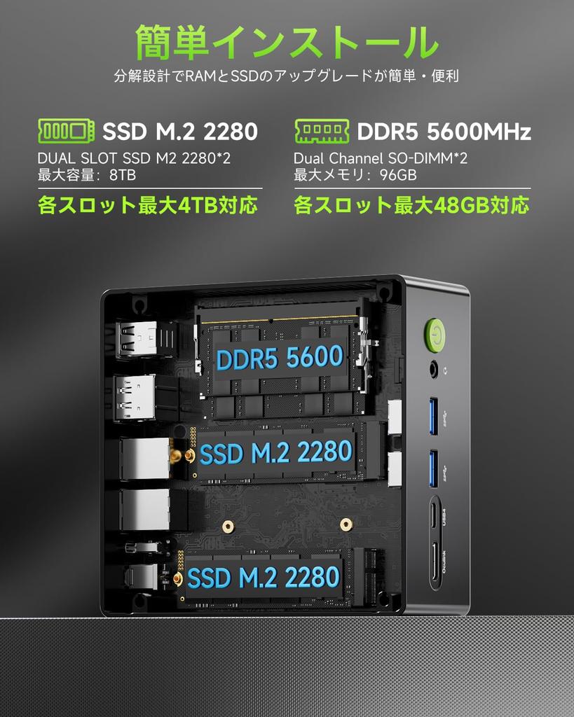 GMKtec NucBox K11 mini ks AMD Ryzen9 8945HS 8 závitová frekvence DDR5 PCIe 2280 AMD Radeon 780M malý ks Pro Mini pc herní mini PC jádro/16 5,2GHz