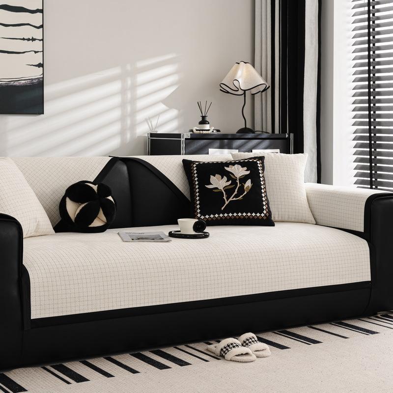 

Light luxury high-end leather sofa pad new fixed non-slip special seat cushion four-season universal cover cover cloth 70*70cm