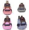 Durable Unisex Womens Stripes Canvas Backpack With Ample Storage For Daily Essentials