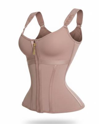 New Zipper Mesh Shapewear Enhanced Version Breathable Tight Corset for Women Outerwear Waist Cincher with Bra Shaping Top