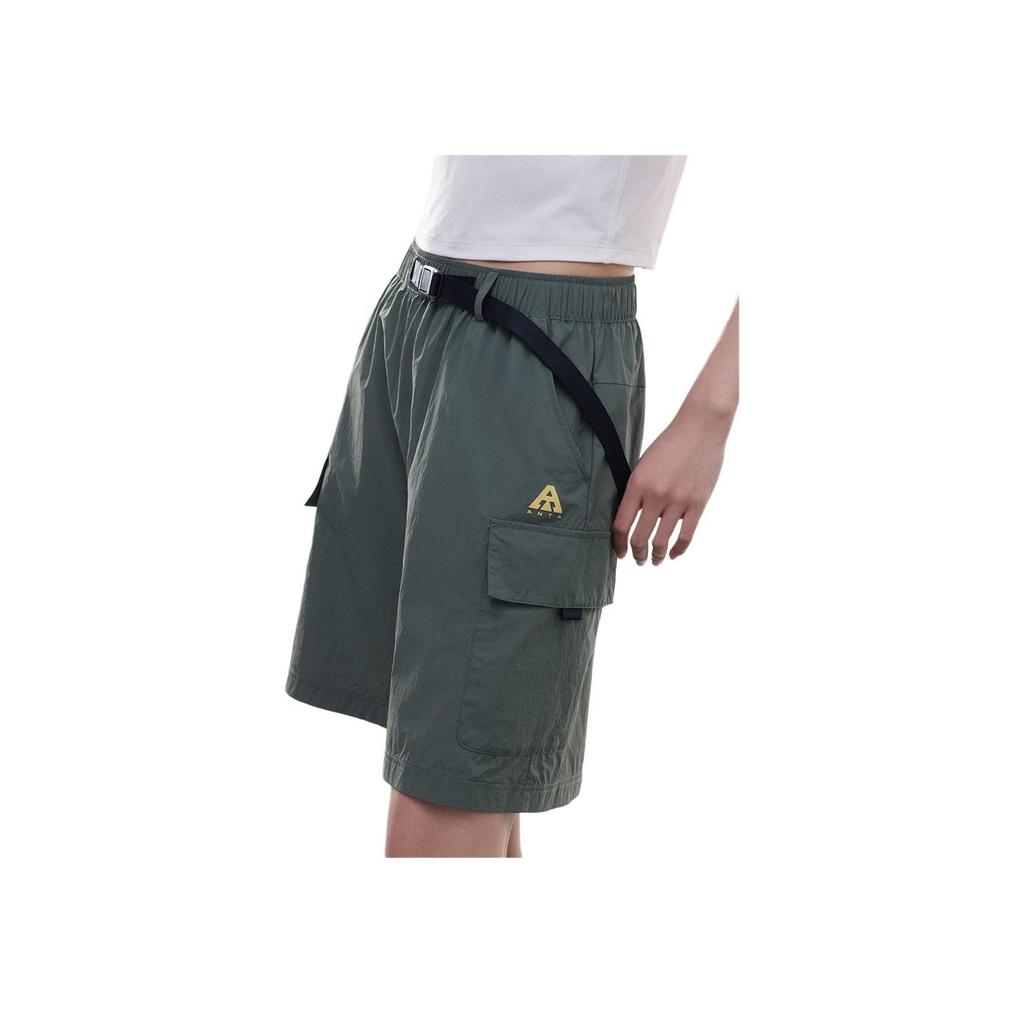Anta Outdoor Series Solid Color Mid-Rise Breathable Versatile Casual Shorts Women Shorts Sand-Dune-Gray 962526502-1