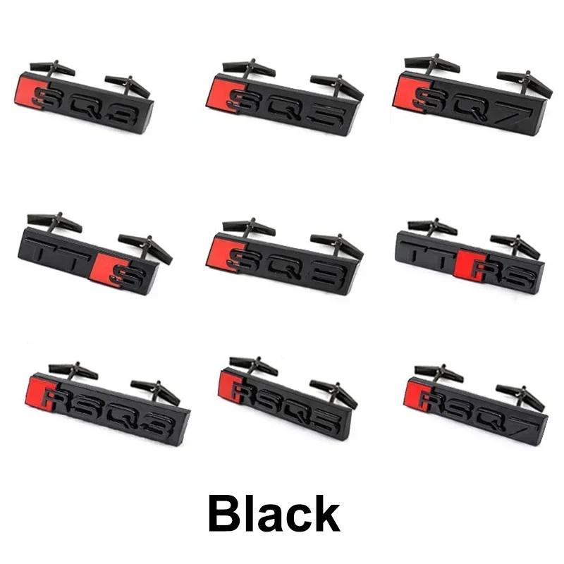 ABS Car Styling Front Grille Emblem Badge for hot SQ3 SQ5 SQ7 SQ8 RSQ3 RSQ5 RSQ7 TTS TTRS Black Logo Auto Retrofit Accessories