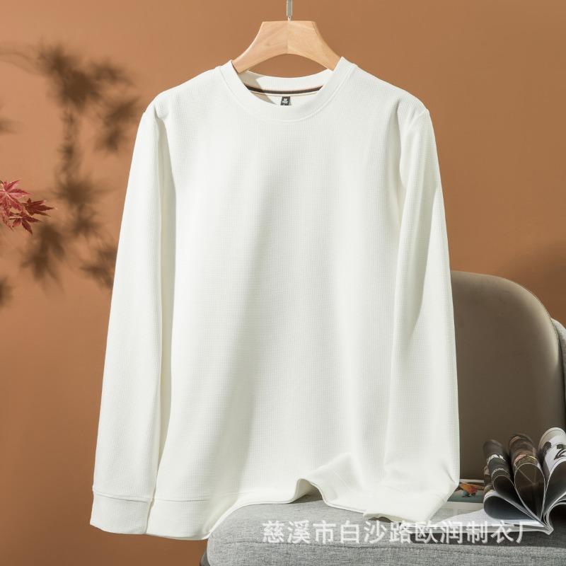 Long-sleeved Sweatshirt Popular Solid Color Round Neck T-shirt Autumn and Winter Bottoming Shirt Men's Tops