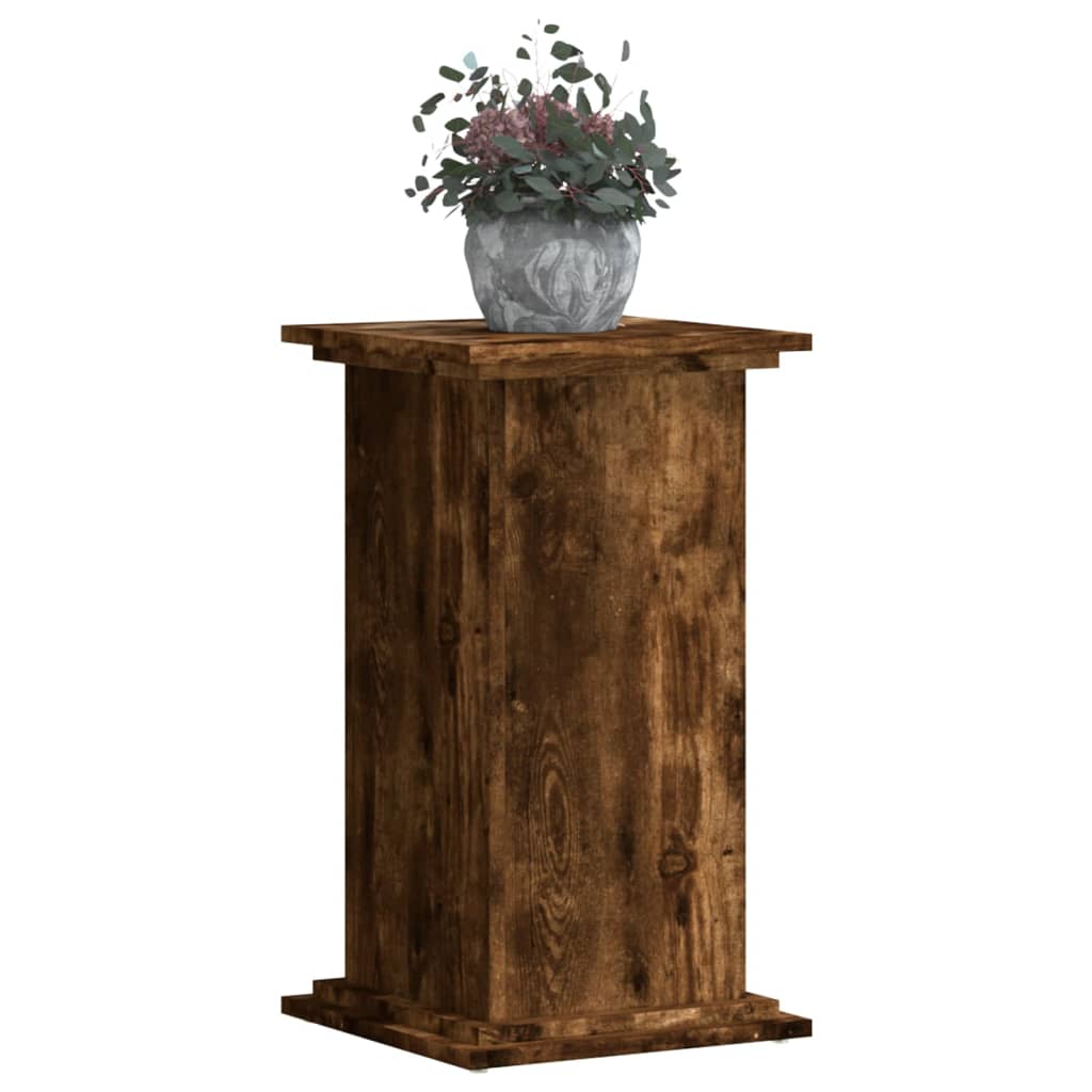 Plant Stand Smoked Oak 33 X 33 X 60 Cm Wood Based Material