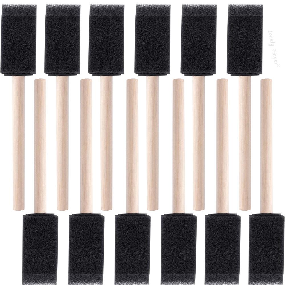 

12 шт. Поролоновые кисти для краски, Губчатые кисти для лаков, Многоразовые губчатые кисти с деревянными ручками для рисования, морения